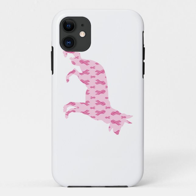 Capa Para iPhone 11 Fitas de Cancer rosa german shepherd (Verso)