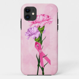 Capa Para iPhone 11 Fitas rosa e cravos