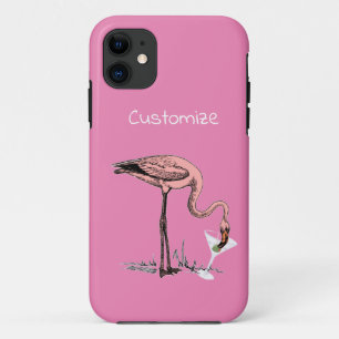 Capa Para iPhone 11 Flamingo Bebendo Martini Thunder_Cove