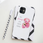 Capa Para iPhone 11 Flamingo, Cor de Água Rosa Moderna, Com Citação<br><div class="desc">Flamingo,  Cor de Água Rosa Moderna,  Com Citação</div>