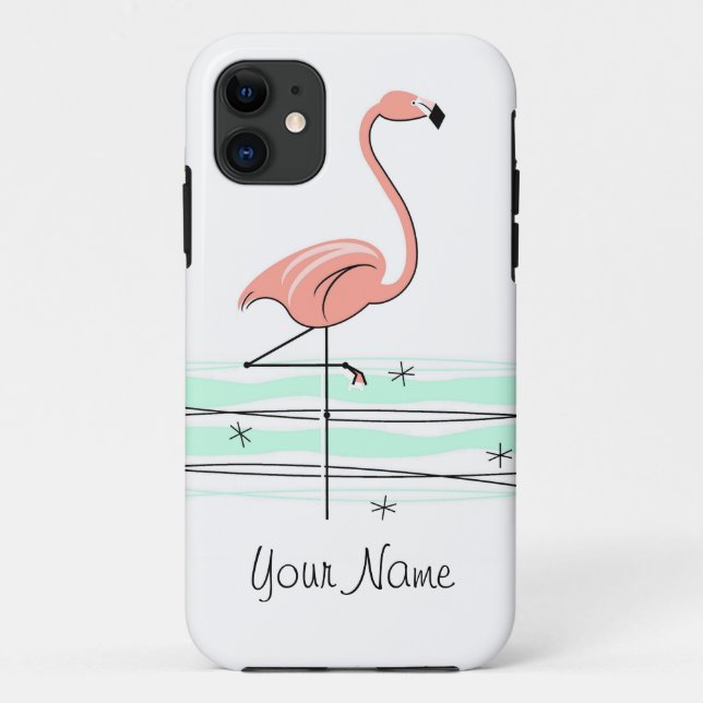 Capa Para iPhone 11 Flamingo Ocean 'Name' iPhone 11 hard (Verso)