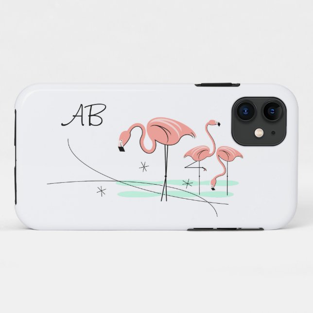 Capa Para iPhone 11 Flamingo Ocean Trio 3 'Monograma' iPhone 11 durão (Verso (horizontal))