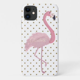 Capa Para iPhone 11 Flamingo Rosa Adorável, Personalizado por Bolinhas