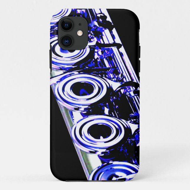 Capa Para iPhone 11 Flauta Artística Prata Metal Bonita Divertida (Verso)