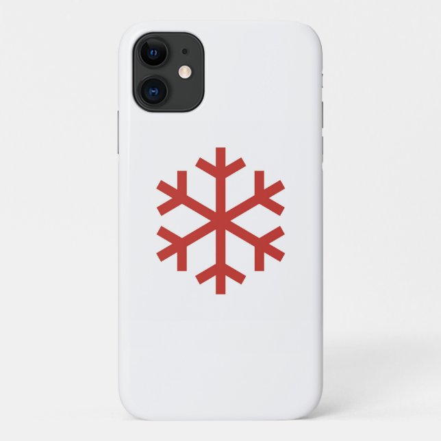 Capa Para iPhone 11 Floco de neve vermelho (Verso)
