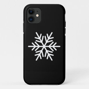 Capa Para iPhone 11 Floco Nórdico na moda Branco Sobre Preto Moderno