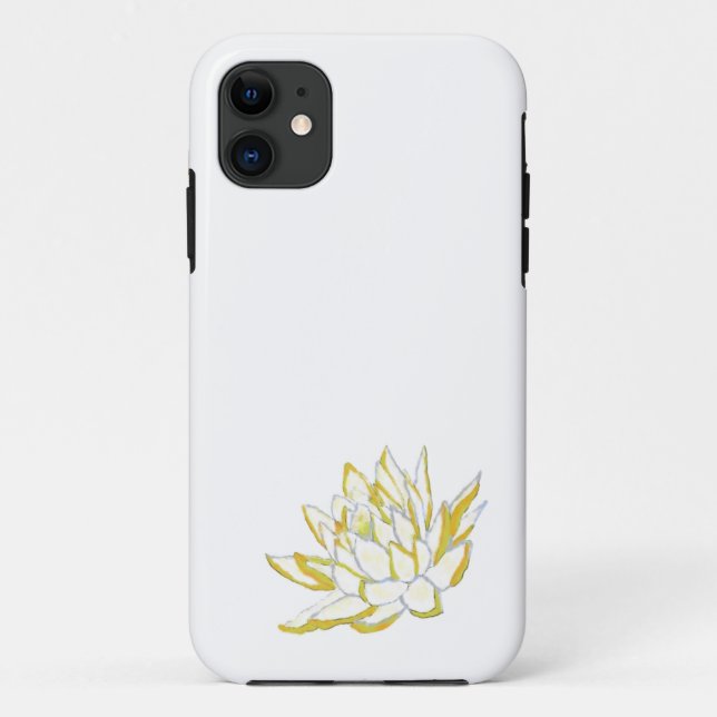 Capa Para iPhone 11 Flor Amarelo Elegante Boho Floral (Verso)