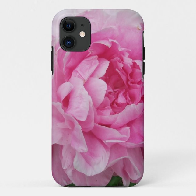 Capa Para iPhone 11 Flor cor-de-rosa da peônia (Verso)