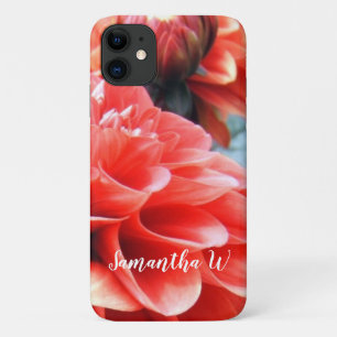 Capa Para iPhone 11 Flor Coral Rosa Dahlia