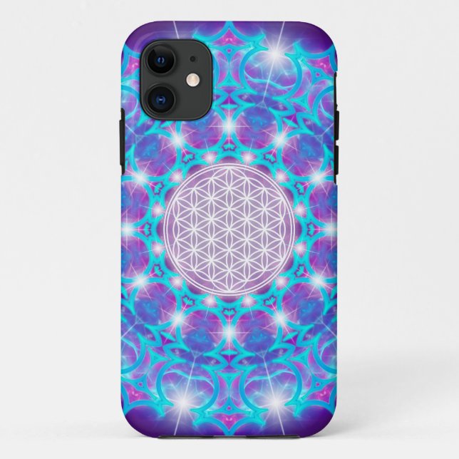 Capa Para iPhone 11 FLOR DA LIFE/Blume des Lebens Estrelas Mandala (Verso)