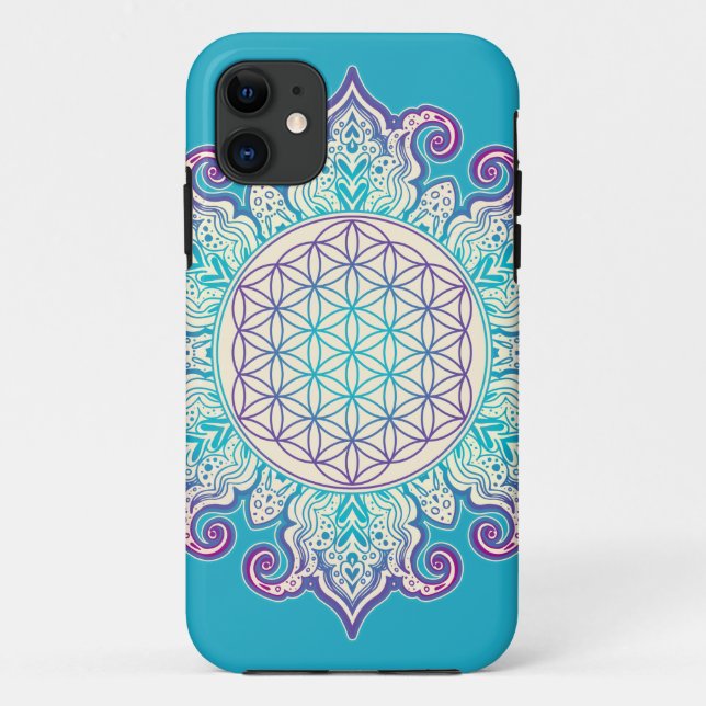 Capa Para iPhone 11 Flor Da Vida - Índia Mandala 2 (Verso)