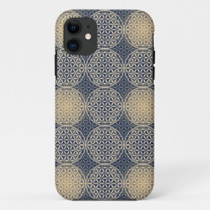 Capa Para iPhone 11 Flor da vida - padrão do selo - areia azul