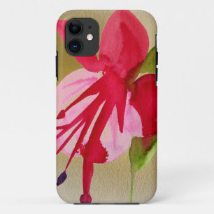 Capa Para iPhone 11 Flor de água-forte rosa fucsia em arte pop