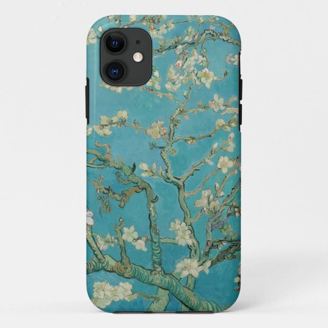 Capa Para iPhone 11 Flor de Amêndoa de Van gogh (Verso)