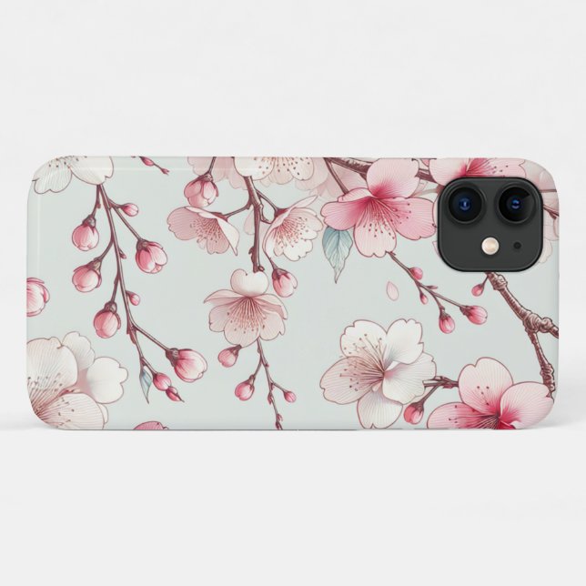 Capa Para iPhone 11 Flor de Cerejeira (Verso (horizontal))