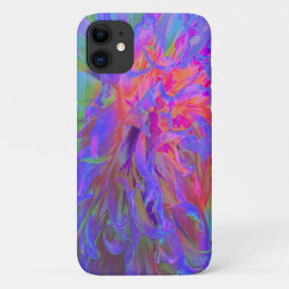 Capa Para iPhone 11 Flor de Dália Decorativa Psicodélica Elegante