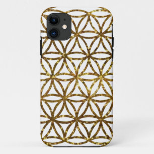 Capa Para iPhone 11 Flor de Espumação Dourada da Vida   geometria assu