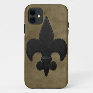 Capa Para iPhone 11 Flor de lis dos santos de veludo