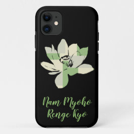 Capa Para iPhone 11 Flor de Lótus Verde Espiritual Nam Myoho Renge Kyo