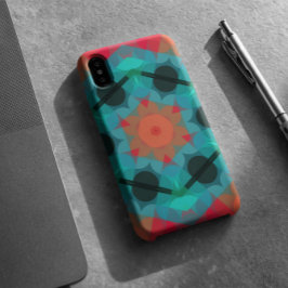 Capa Para iPhone 11 Flor de mandala azul e rosa