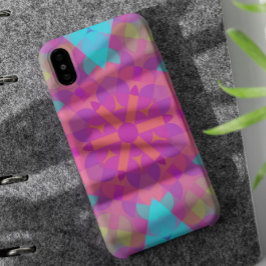 Capa Para iPhone 11 Flor de Mandala, cor-de-rosa, azul e púrpura