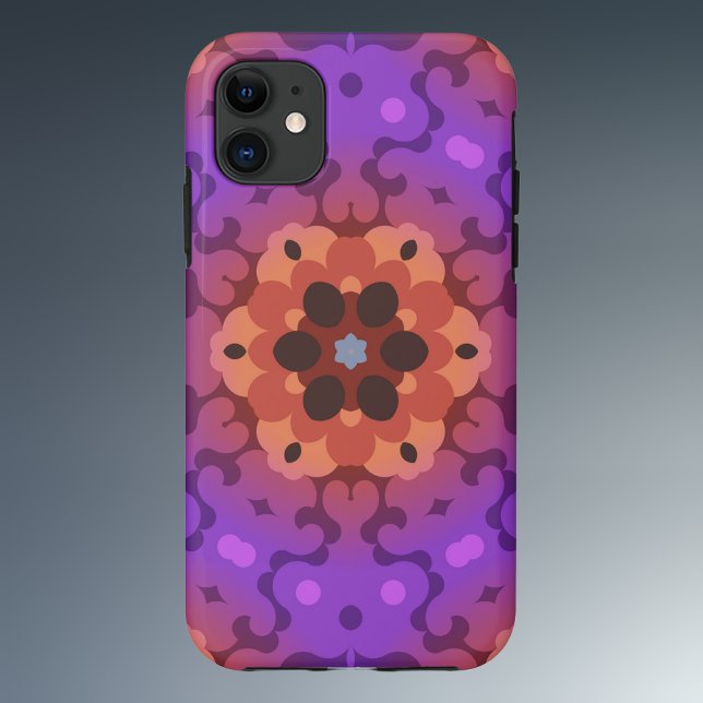 Capa Para iPhone 11 Flor de Mandala, Puro e Vermelho (Criador carregado)