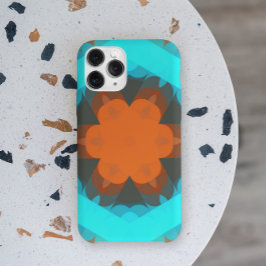 Capa Para iPhone 11 Flor de Mandala Retroativa Laranja e Azul