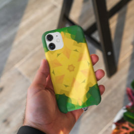 Capa Para iPhone 11 Flor de Mandala, Verde e Amarelo