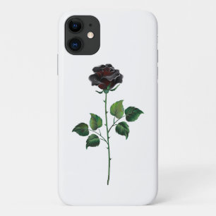 Capa Para iPhone 11 Flor de rosa preta