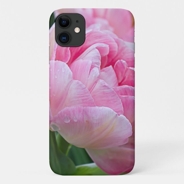 Capa Para iPhone 11 Flor de Tulipas Duplas (Verso)