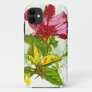 Capa Para iPhone 11 Flor do hibiscus - pintura da aguarela