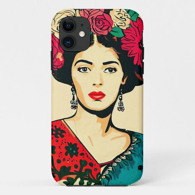 Capa Para iPhone 11 Flor feminina (Verso)