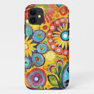Capa Para iPhone 11 Flor Hippie Divertido Padrão