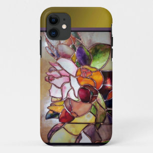 Capa Para iPhone 11 Flor luxuosa de vidro da arte mal lá