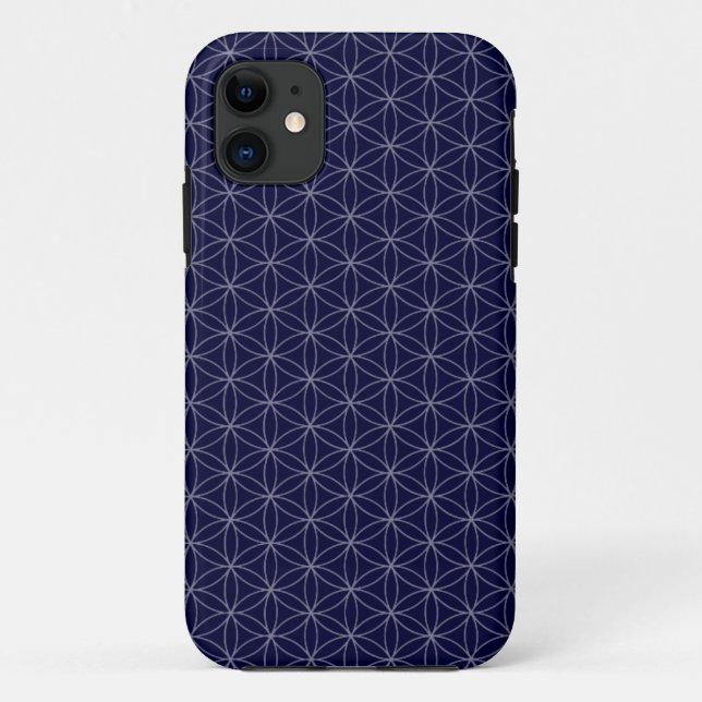 Capa Para iPhone 11 Flor marinho Azul da Vida (Verso)