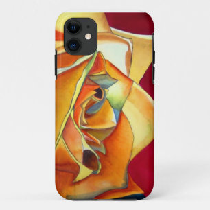 Capa Para iPhone 11 Flor original de cor de água rosa amarela