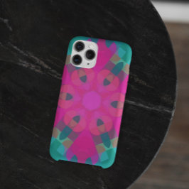 Capa Para iPhone 11 Flor Retro Mandala Cor-de-rosa e azul