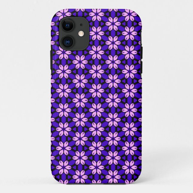 Capa Para iPhone 11 Flor rosa e púrpura (Verso)