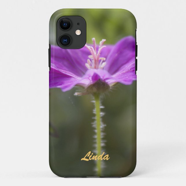 Capa Para iPhone 11 flor roxa, caixa roxa (Verso)