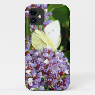 Capa Para iPhone 11 Flor Roxa e Borboleta
