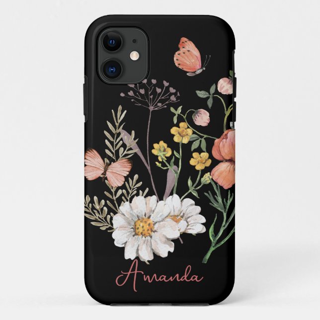 Capa Para iPhone 11 Flor Silvestre Flor  (Verso)