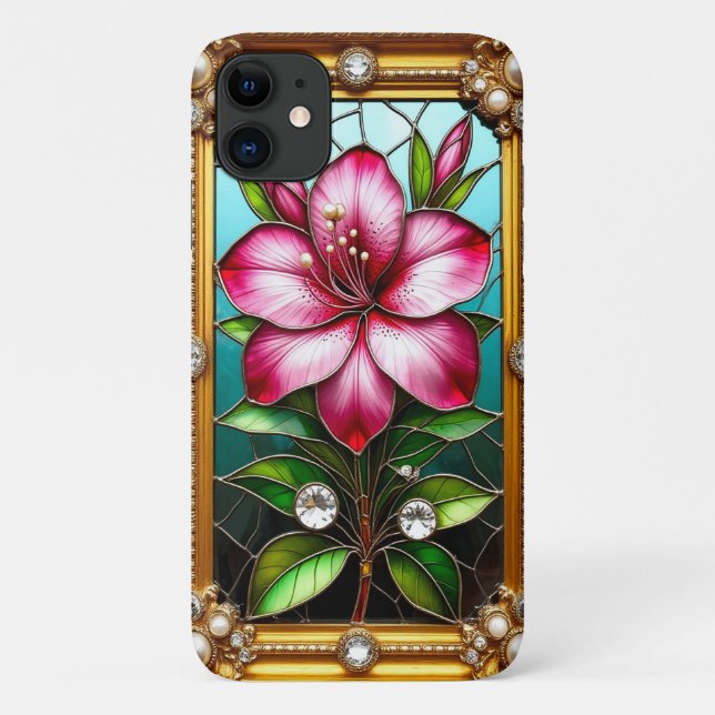 Capa Para iPhone 11 Flor Vibrante Ornadamente Enquadrada (Verso)