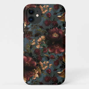 Capa Para iPhone 11 Florais Moody Escuros Flores Antigas Gótico