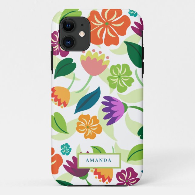 Capa Para iPhone 11 Floral (Verso)