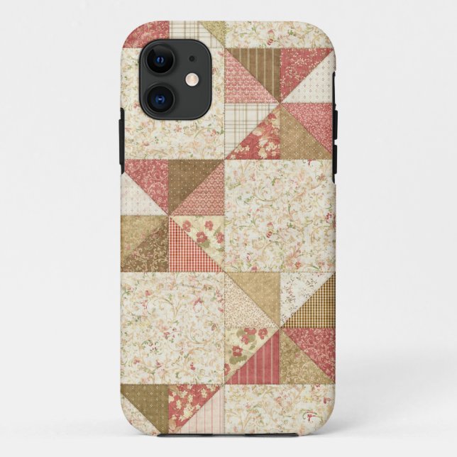 Capa Para iPhone 11 Floral acolchoado cobrir de Iphone (Verso)