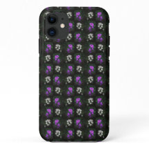 Floral Branco e Roxo