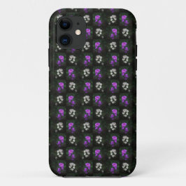 Capa Para iPhone 11 Floral Branco e Roxo