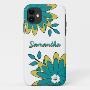 Capa Para iPhone 11 Floral brilhante chique Funky de Boho com