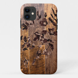 Capa Para iPhone 11 Floral de grão-de-chic-country elegante