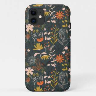 Capa Para iPhone 11 Floral escuro